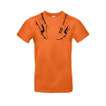 Oranje T-shirt met bedrukking  Voetbalschoenen Zwart